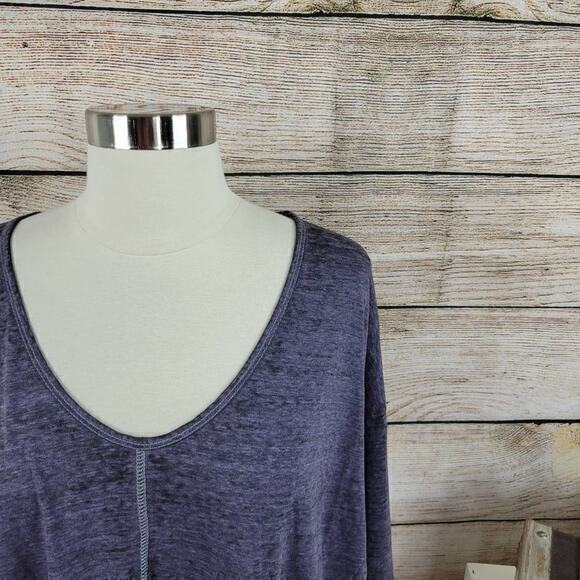 NWT Free People Split Sides Raglan Tee Purple Small - Picture 4 of 8